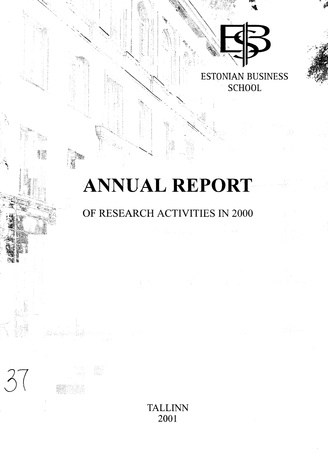 Annual report of research activities in 2000