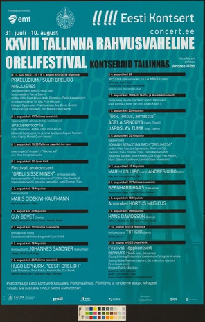 XXVIII Tallinna rahvusvaheline orelifestival : kontserdid Tallinnas 