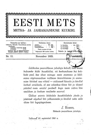 Eesti Mets ; 11 1925