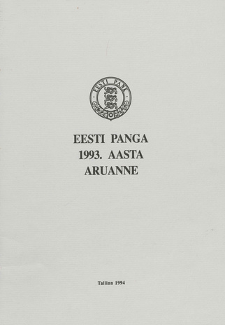 Eesti Panga 1993. aasta aruanne
