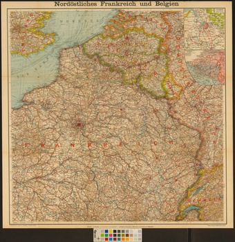 Nordöstliches Frankreich und Belgien : Haupfkarte des französich-belgishen Kriegsschauplatzes