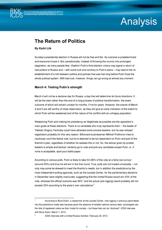 The return of politics