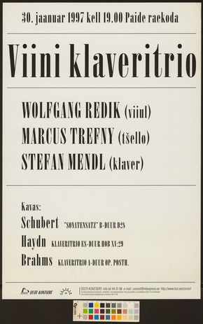 Viini klaveritrio : Wolfgang Redik, Marcus Trefny, Stefan Mendl 