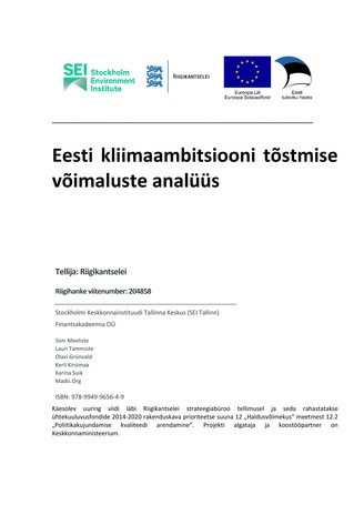 Eesti kliimaambitsiooni tõstmise võimaluste analüüs
