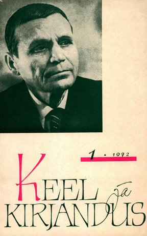 Keel ja Kirjandus ; 1 1972-01