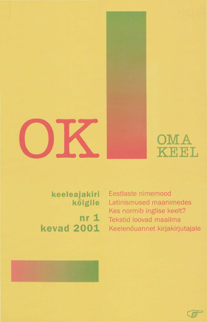 Oma Keel ; 1 2001