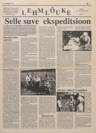 Lehmlõuke : looduseleht : [ajalehe Nädaline lisa] ; 23 1997-09-27