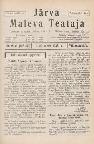Järva Maleva Teataja ; 18-19 (158-159) 1935-10-01