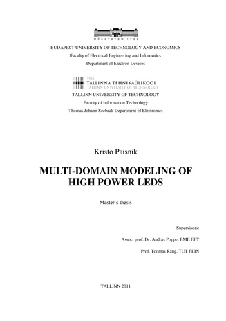 Multi-domain modeling of high power leds : master’s thesis 
