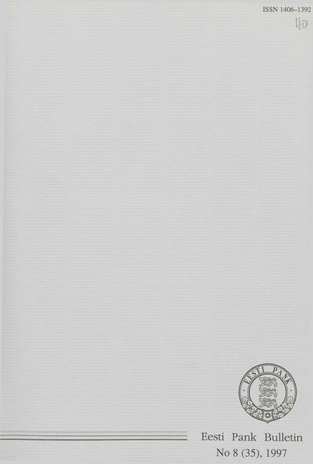 Eesti Pank (Bank of Estonia) : bulletin ; 8 (35) 1997