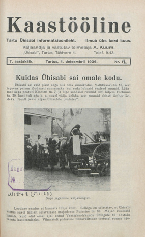 Kaastööline : Tartu Ühisabi Informatsioonileht ; 12 1936-12-04