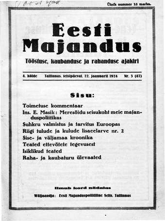 Eesti Majandus ; 3 1924-01-22