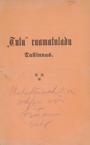 "Tulu" raamatuladu soowitab : [raamatute nimestik] ; 1916