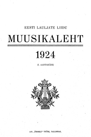Muusikaleht ; sisukord 1924