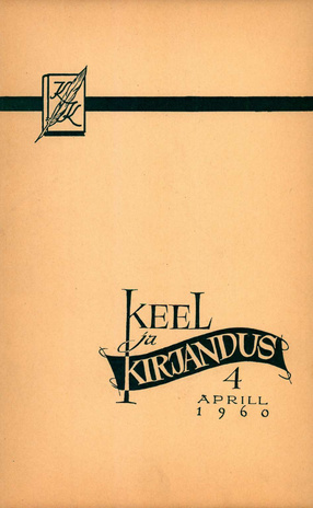 Keel ja Kirjandus ; 4 1960-04