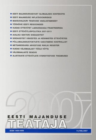Eesti Majanduse Teataja : majandusajakiri aastast 1991 ; 9 (196) 2007
