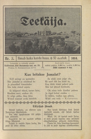 Teekäija : Eesti Baptisti Koguduse Ühenduse häälekandja ; 3 1914