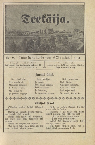 Teekäija : Eesti Baptisti Koguduse Ühenduse häälekandja ; 2 1914