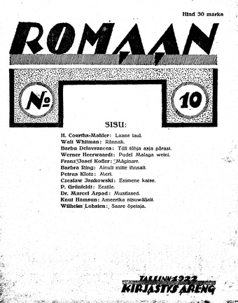 Romaan ; 10 1922