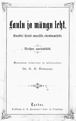 Laulu ja mängu leht ; 1 1888