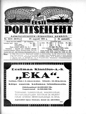 Eesti Politseileht ; 34-35 1923