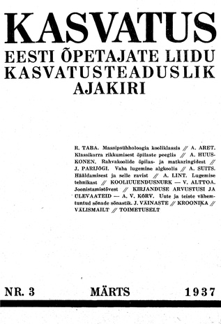 Kasvatus ; 3 1937-03