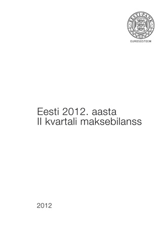 Eesti 2012. aasta II kvartali maksebilanss