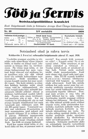 Töö ja Tervis ; 10 1938-10