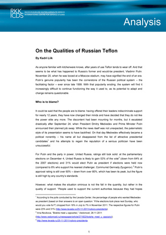 On the qualities of Russian teflon