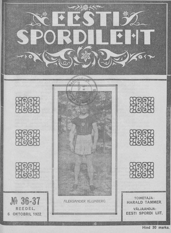 Eesti Spordileht ; 36-37 1922-10-06