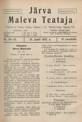 Järva Maleva Teataja ; 10-12 1932-06-24