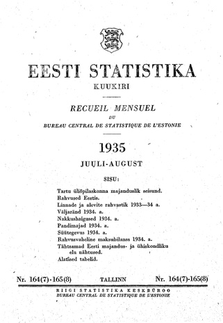 Eesti Statistika : kuukiri ; 164-165 (7-8) 1935-07/08
