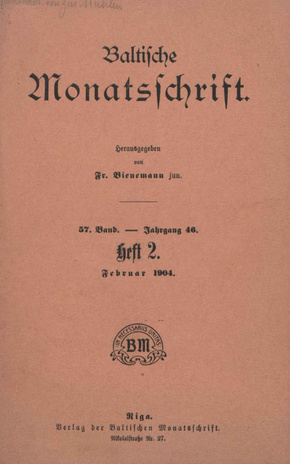Baltische Monatsschrift ; 2 1904-02