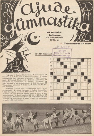 Ajude Gümnastika : ristsõnamõistatuste ajakiri ; 8 1939-02-23