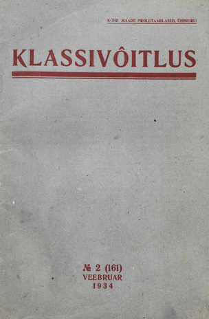 Klassivõitlus ; 2 (161) 1934-02