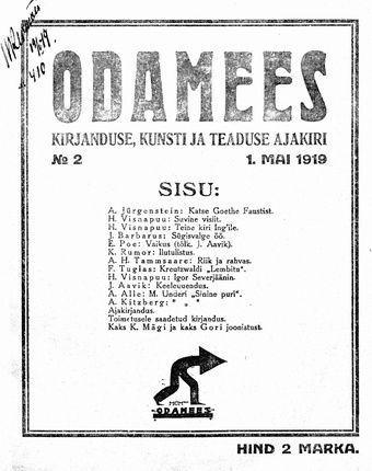 Odamees ; 2 1919-05-01