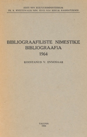 Bibliograafiliste nimestike bibliograafia 1964