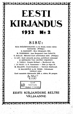 Eesti Kirjandus ; 2 1932