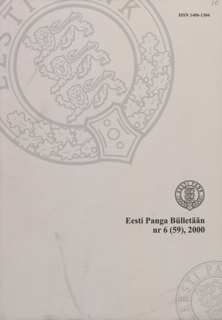 Eesti Panga Bülletään ; 6 (59) / 2000