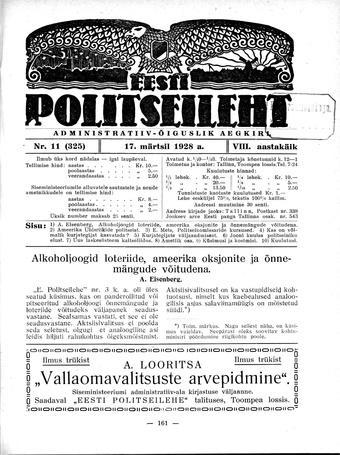 Eesti Politseileht ; 11 1928