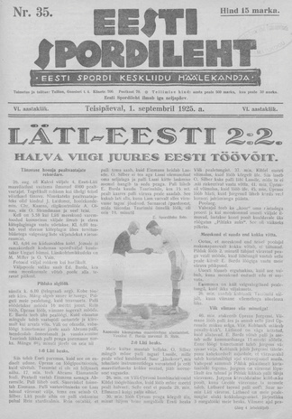 Eesti Spordileht ; 35 1925-09-01