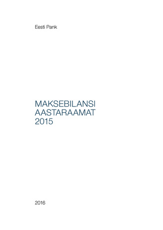 Eesti maksebilansi aastaraamat ; 2015