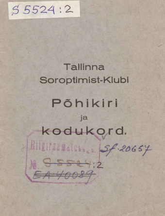 Tallinna Soroptimist-Klubi põhikiri ja kodukord