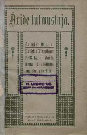 Äride tutwustaja : kalender 1913/1914