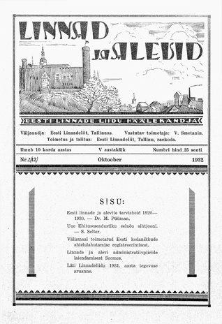 Linnad ja Alevid ; 2 (42) 1932-10
