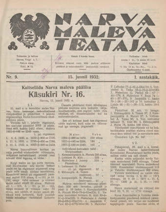 Narva Maleva Teataja ; 9 1932-06-15