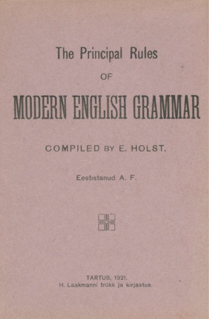 The principal rules of modern English grammar