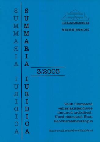 Summaria Iuridica ; 3 2003