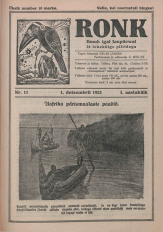 Ronk : perekonna ja noorsoo ajakiri ; 11 1923-12-01