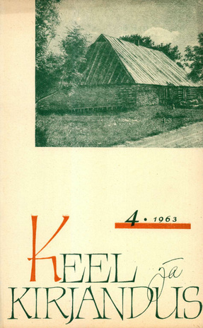 Keel ja Kirjandus ; 4 1963-04